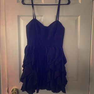 Forever 21 black mini ruffled dress